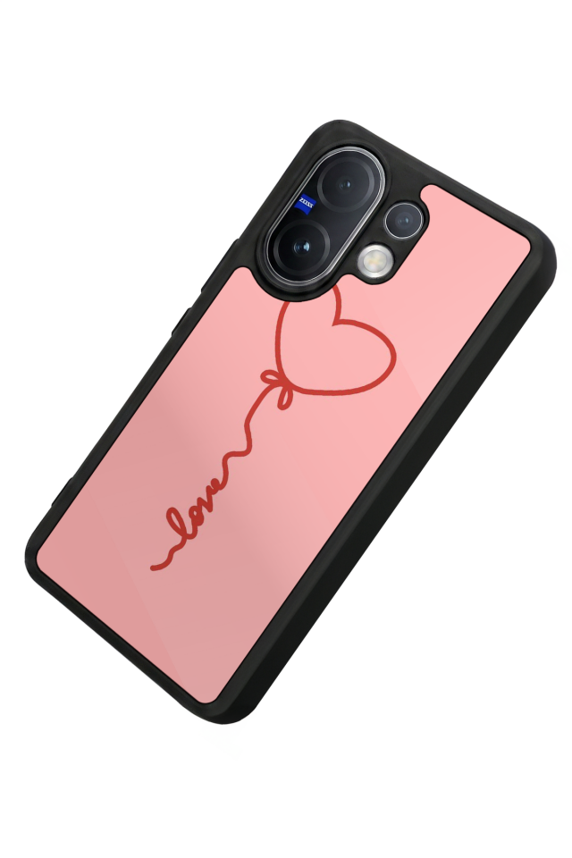 Vivo V60 Uyumlu Kalp Love Tasarımlı Glossy Premium Kılıf