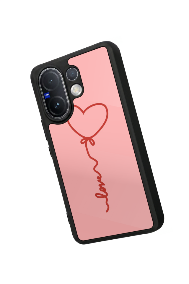 Vivo V60 Uyumlu Kalp Love Tasarımlı Glossy Premium Kılıf