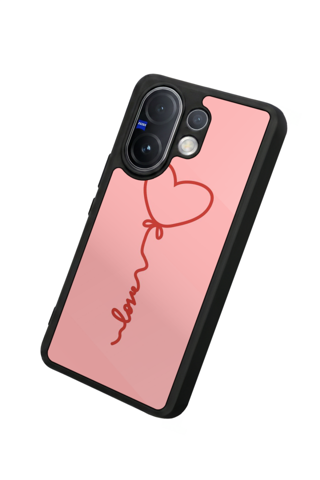 Vivo V60 Uyumlu Kalp Love Tasarımlı Glossy Premium Kılıf