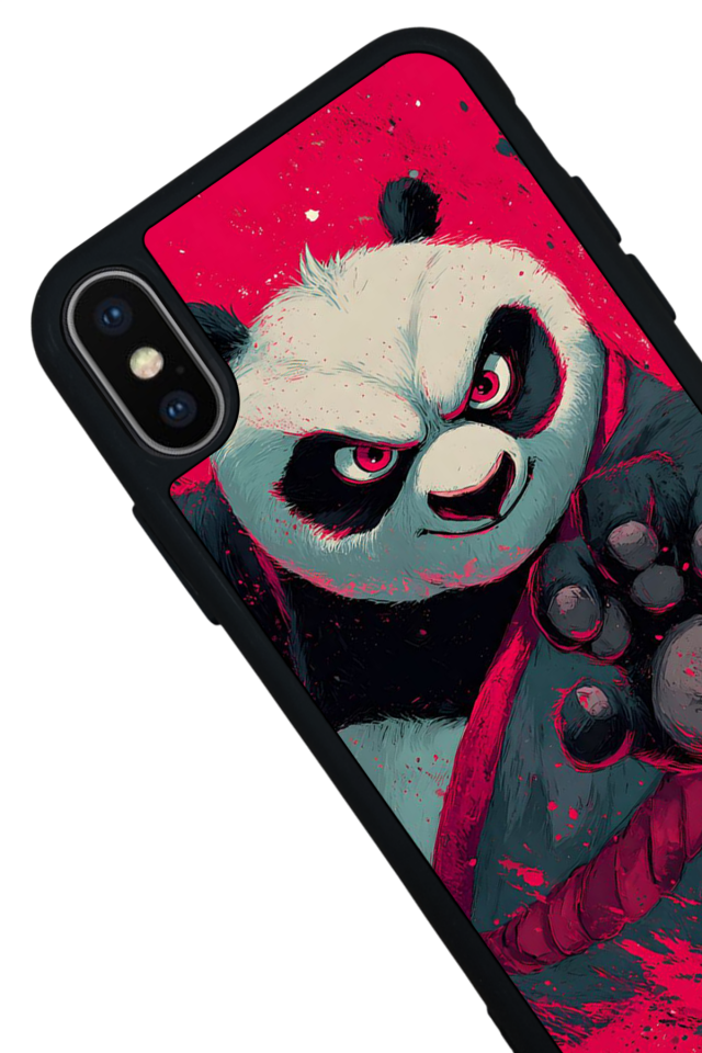 iPhone X/ XS Uyumlu Kung Fu Panda Tasarımlı Glossy Premium Kılıf