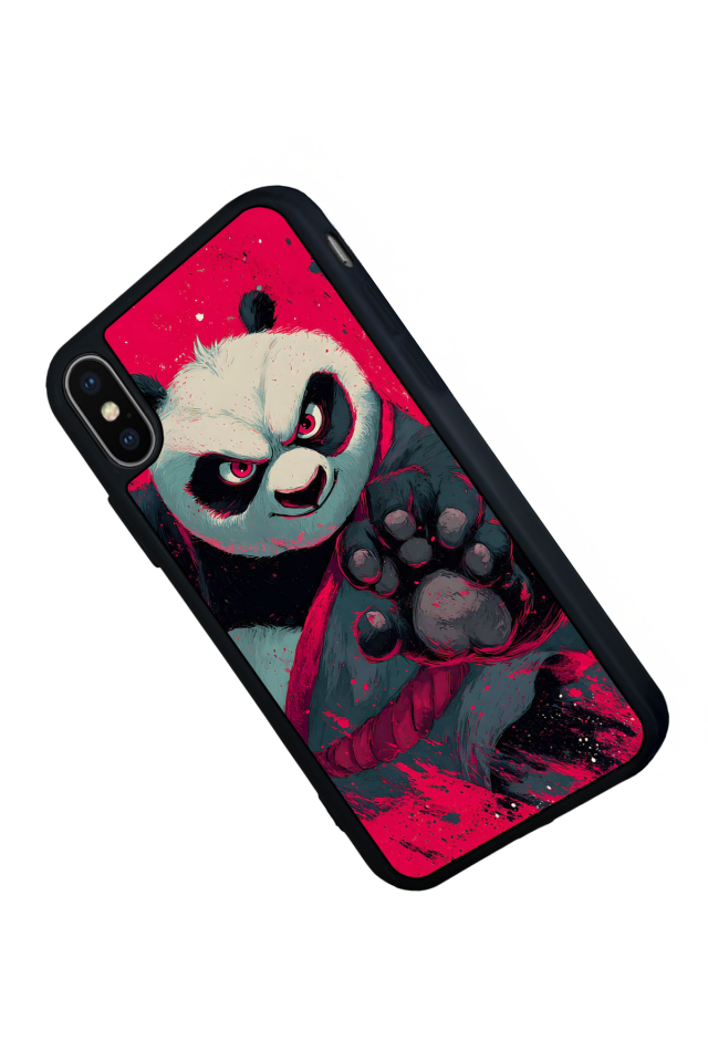 iPhone X/ XS Uyumlu Kung Fu Panda Tasarımlı Glossy Premium Kılıf