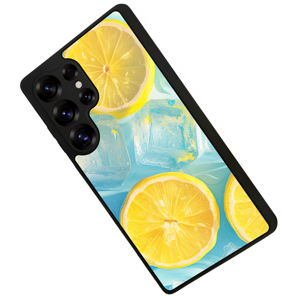 Samsung Galaxy S25 Ultra Uyumlu Limon Tasarımlı Glossy Premium Kılıf