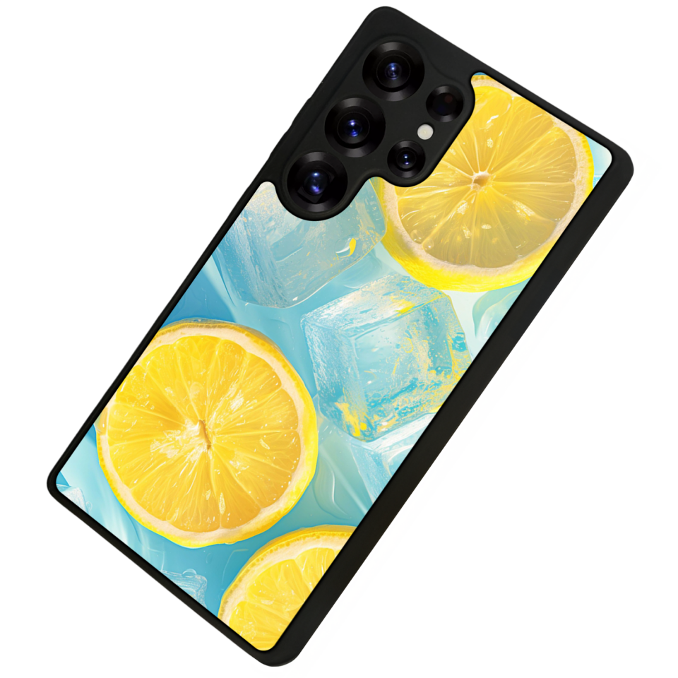 Samsung Galaxy S25 Ultra Uyumlu Limon Tasarımlı Glossy Premium Kılıf