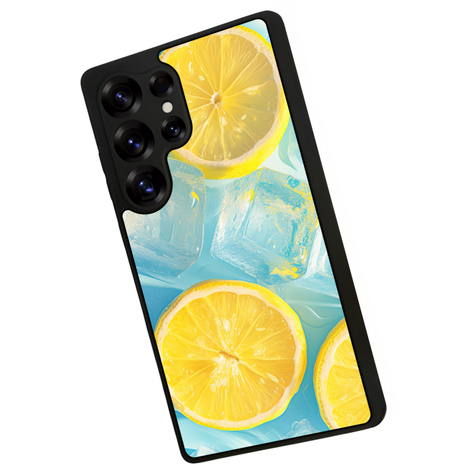 Samsung Galaxy S25 Ultra Uyumlu Limon Tasarımlı Glossy Premium Kılıf