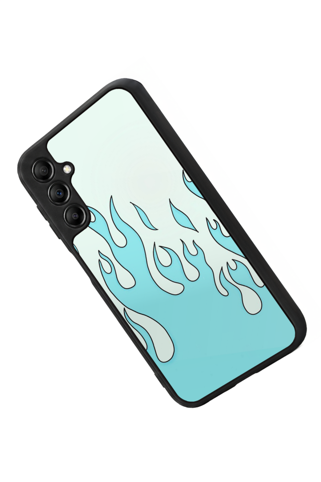 Samsung Galaxy A14 Uyumlu Retro Flame Patterns Tasarımlı Glossy Premium Kılıf