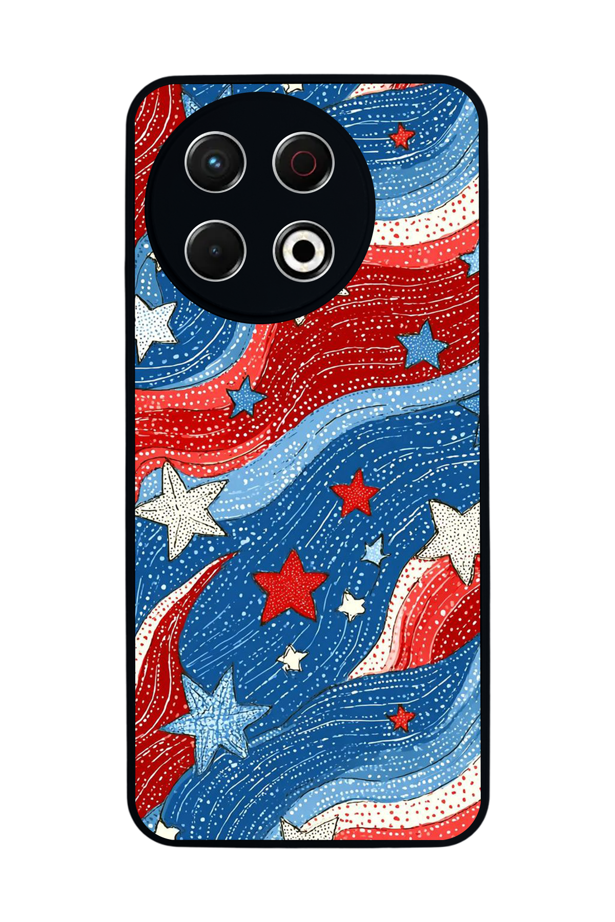 Tecno Spark 30 Pro Uyumlu Retro Yildizlar Tasarımlı Glossy Premium Kılıf