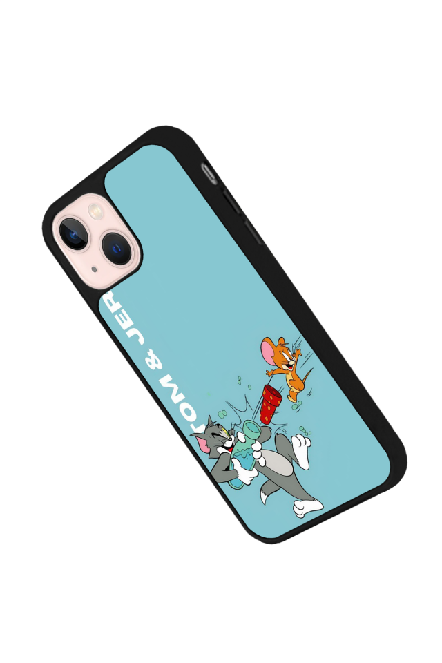 iPhone 14 Plus Uyumlu Tom And Jerry Tasarımlı Glossy Premium Kılıf