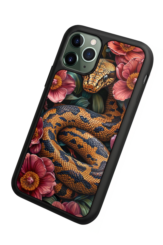 iPhone 11 Pro Max Uyumlu Yılan Tasarımlı Glossy Premium Kılıf