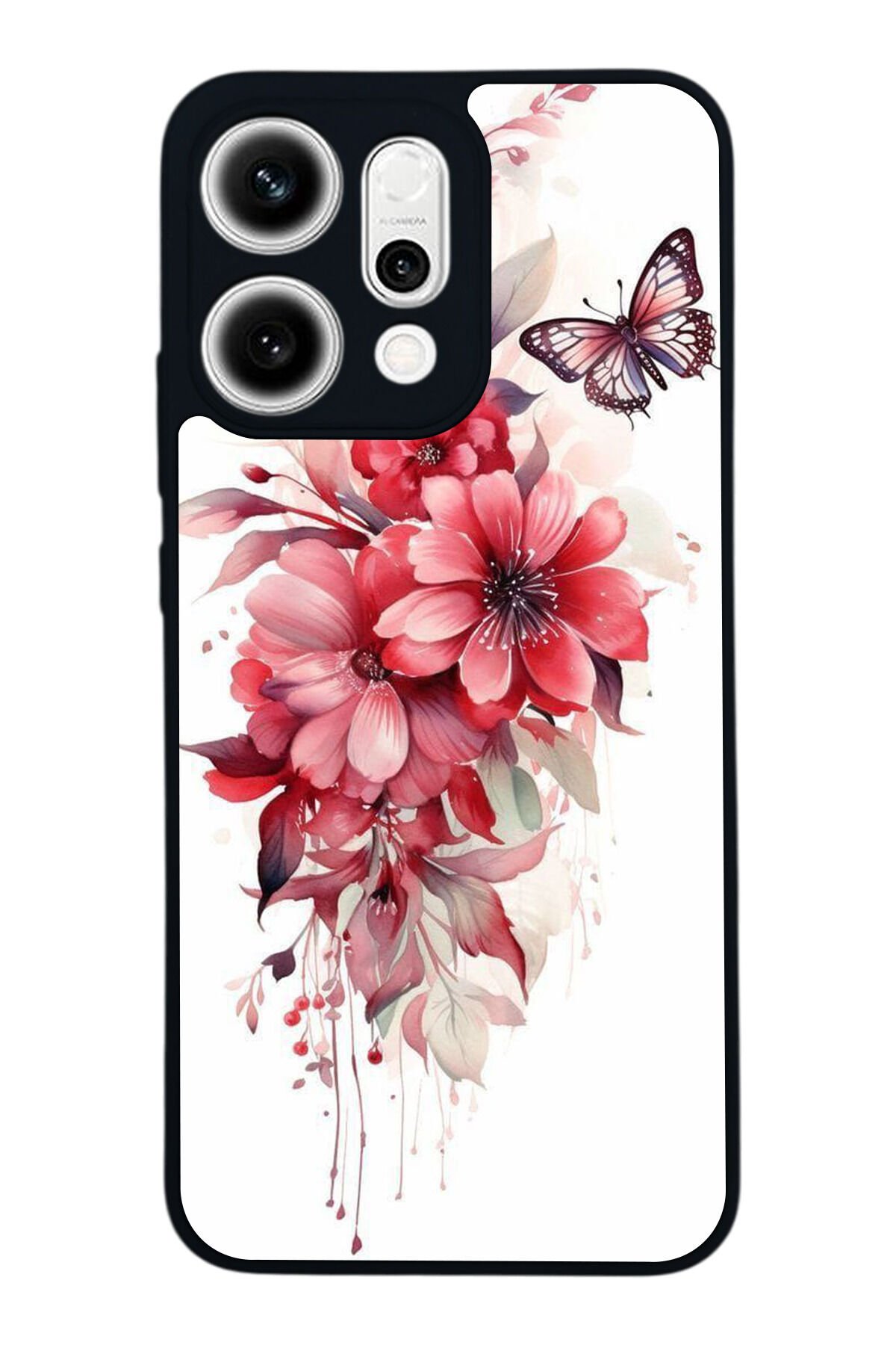 Oppo Reno 14 Uyumlu Floral Tasarımlı Glossy Premium Kılıf
