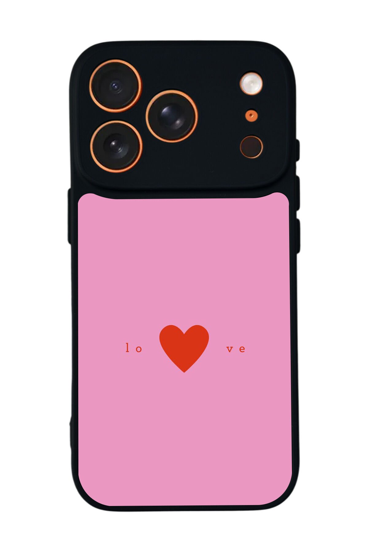 iPhone 17 Pro Uyumlu Kalp Love Tasarımlı Glossy Premium Kılıf