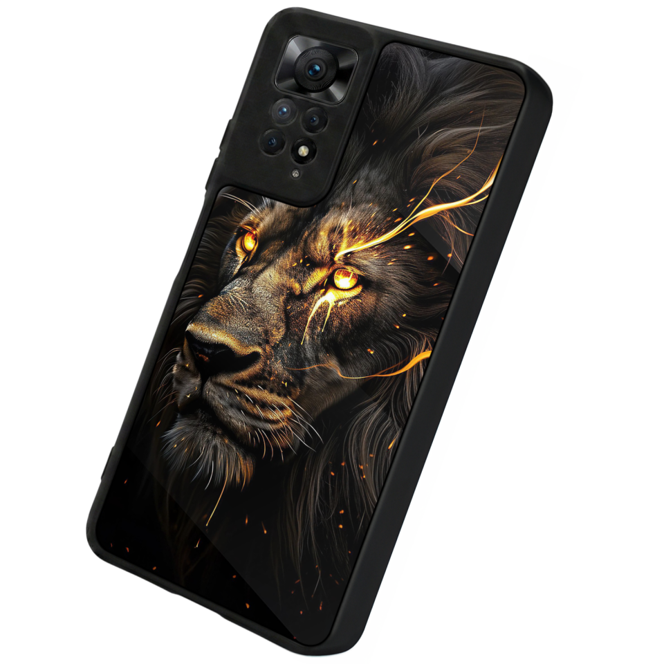 Xiaomi Redmi Note 12 Pro Uyumlu Aslan Tasarımlı Glossy Premium Kılıf