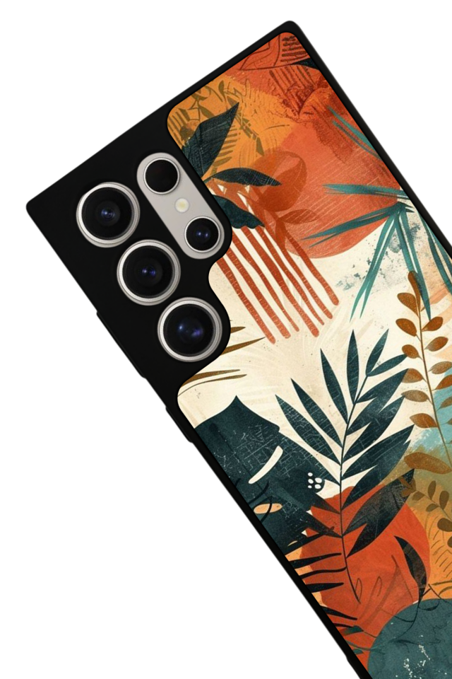 Samsung Galaxy S23 Ultra Uyumlu Botanik Tasarımlı Glossy Premium Kılıf