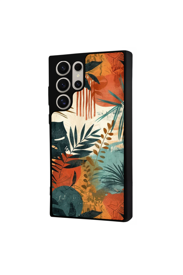 Samsung Galaxy S23 Ultra Uyumlu Botanik Tasarımlı Glossy Premium Kılıf