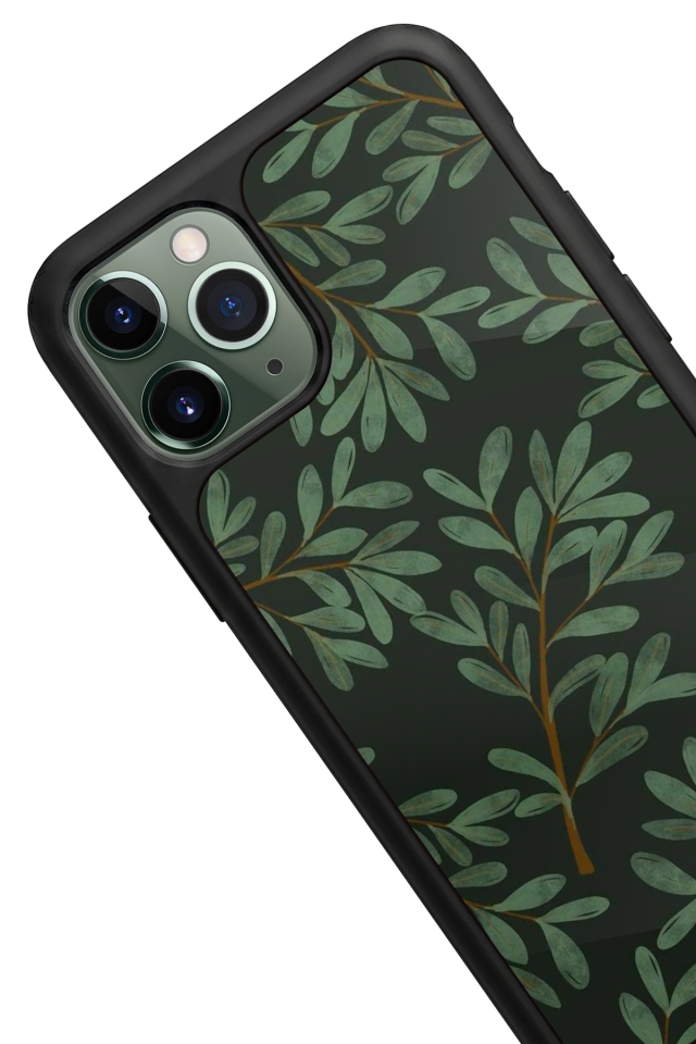 iPhone 11 Pro Uyumlu Botanik Tasarımlı Glossy Premium Kılıf