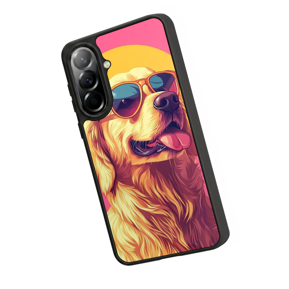 Samsung Galaxy A57 Uyumlu Golden Kopek Tasarımlı Glossy Premium Kılıf