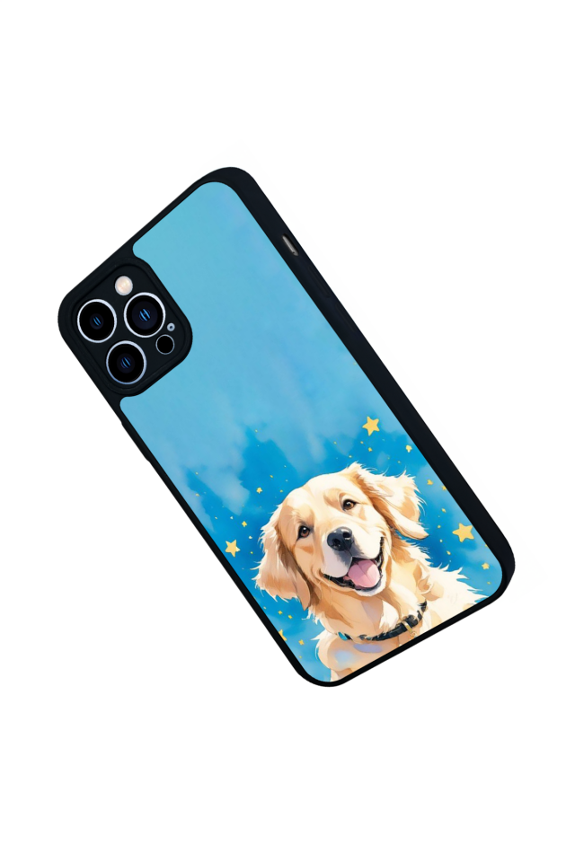iPhone 12 Pro Max Uyumlu Golden Kopek Tasarımlı Glossy Premium Kılıf