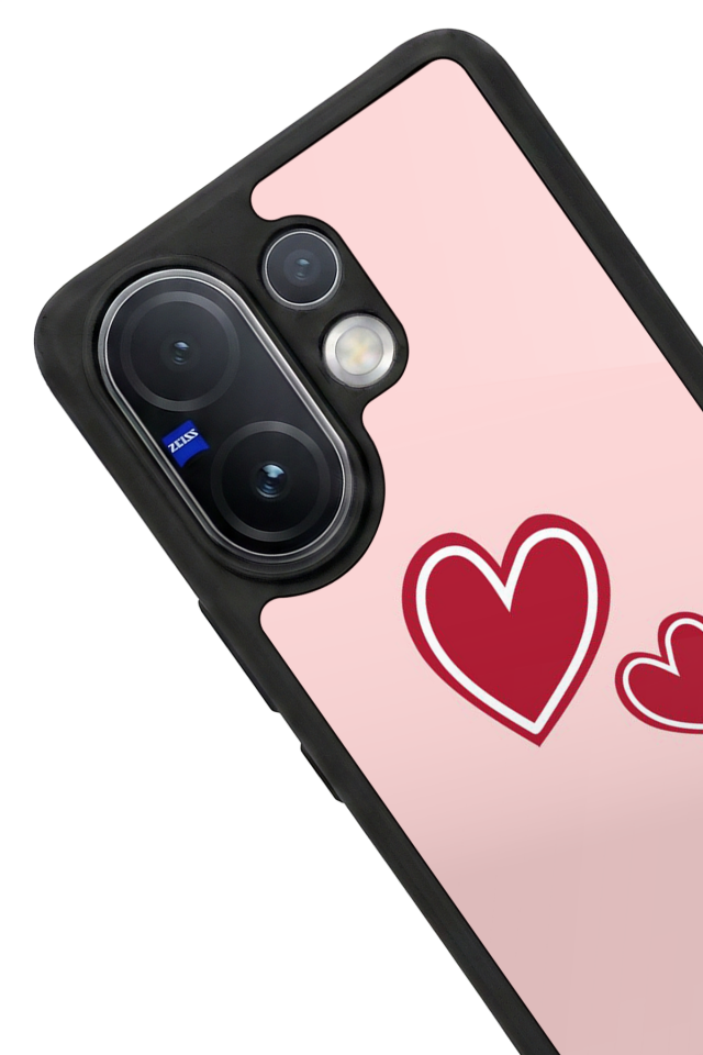 Vivo V60 Uyumlu Kalp Love Tasarımlı Glossy Premium Kılıf