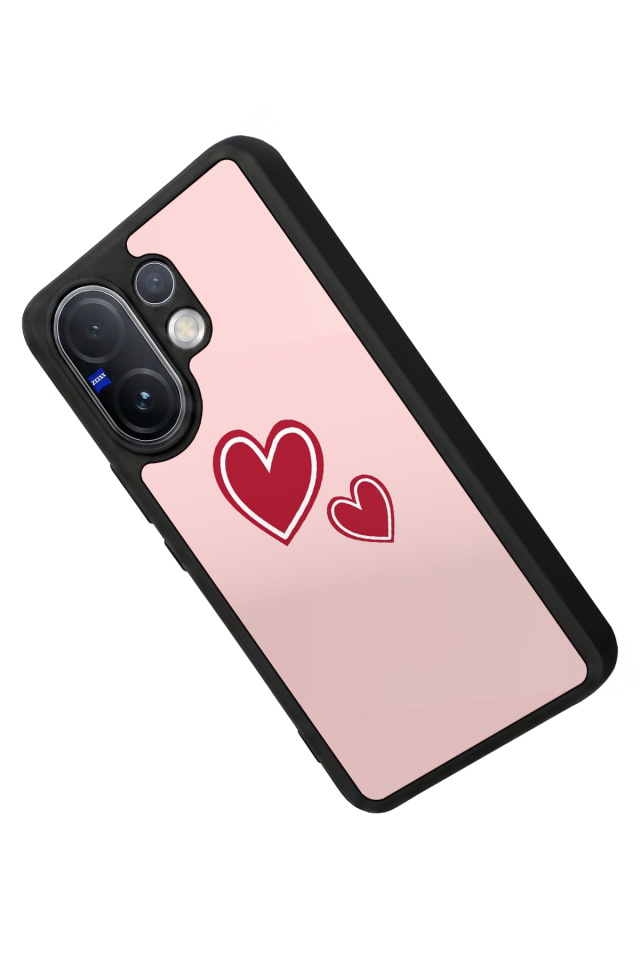 Vivo V60 Uyumlu Kalp Love Tasarımlı Glossy Premium Kılıf
