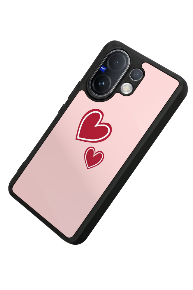 Vivo V60 Uyumlu Kalp Love Tasarımlı Glossy Premium Kılıf