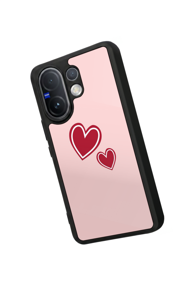 Vivo V60 Uyumlu Kalp Love Tasarımlı Glossy Premium Kılıf