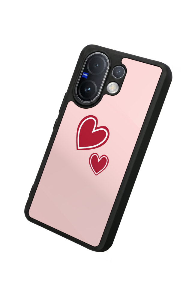 Vivo V60 Uyumlu Kalp Love Tasarımlı Glossy Premium Kılıf