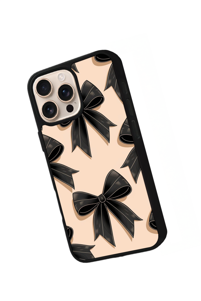 iPhone 16 Pro Uyumlu Kurdele Tasarımlı Glossy Premium Kılıf