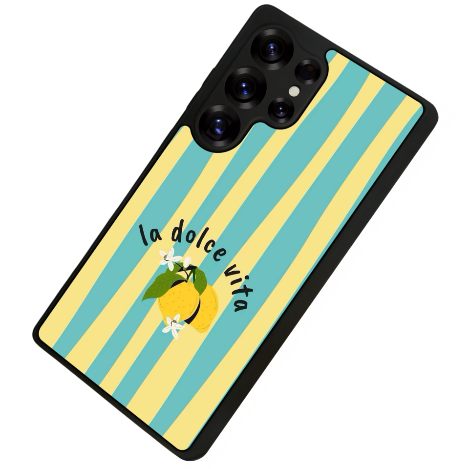 Samsung Galaxy S25 Ultra Uyumlu Limon Tasarımlı Glossy Premium Kılıf