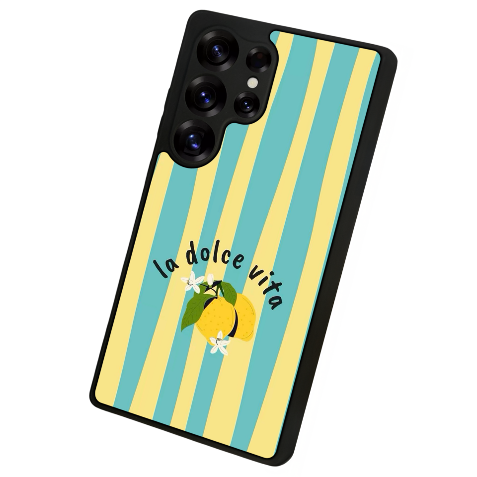 Samsung Galaxy S25 Ultra Uyumlu Limon Tasarımlı Glossy Premium Kılıf