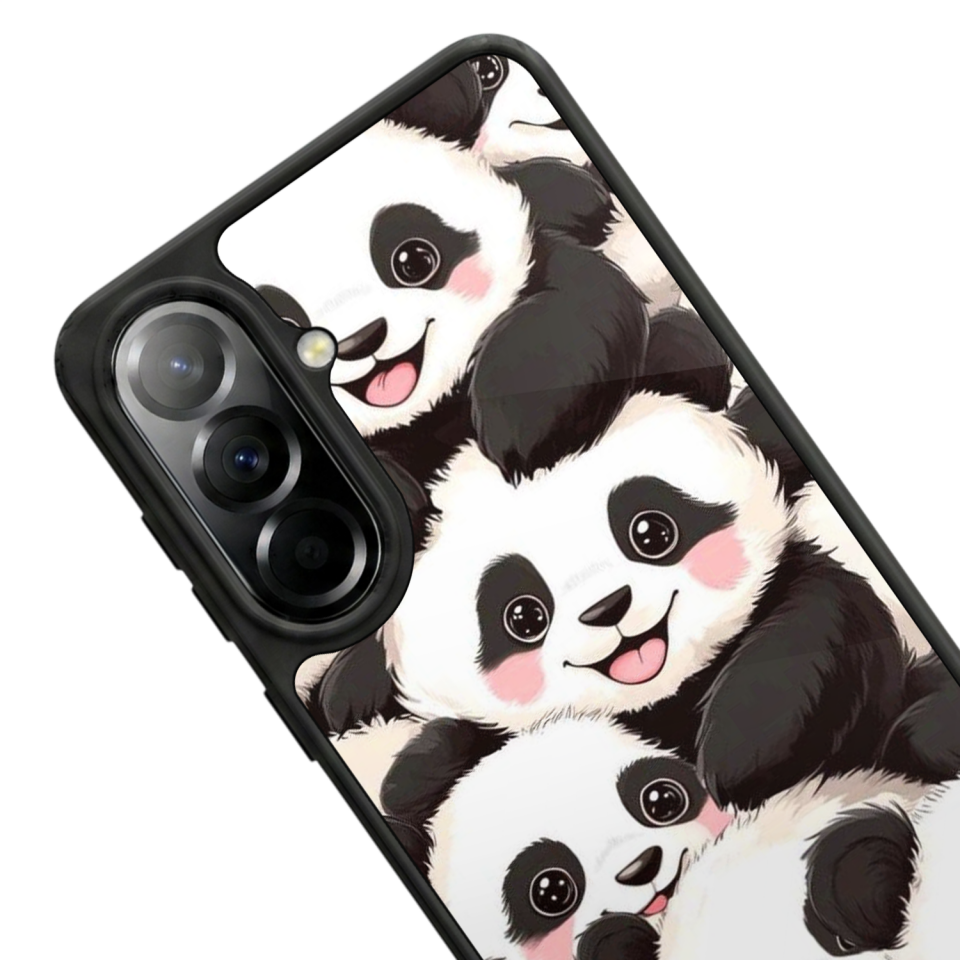 Samsung Galaxy A37 Uyumlu Panda Tasarımlı Glossy Premium Kılıf