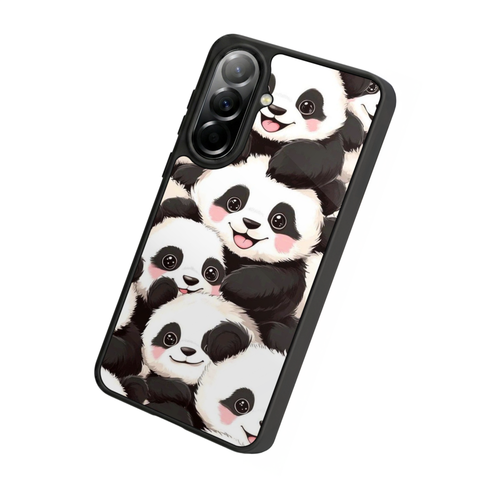 Samsung Galaxy A37 Uyumlu Panda Tasarımlı Glossy Premium Kılıf