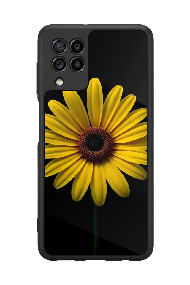 Samsung Galaxy M22 Uyumlu Papatya Tasarımlı Glossy Premium Kılıf