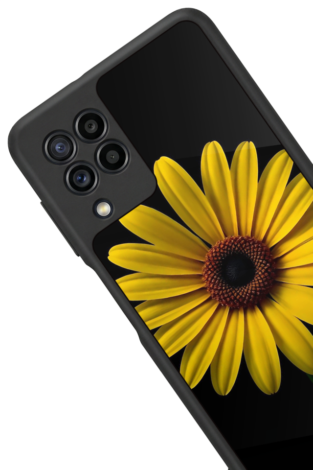 Samsung Galaxy M22 Uyumlu Papatya Tasarımlı Glossy Premium Kılıf