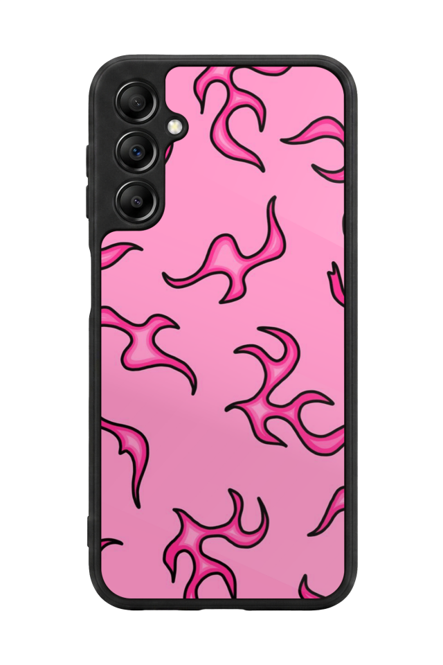 Samsung Galaxy A14 Uyumlu Retro Flame Patterns Tasarımlı Glossy Premium Kılıf
