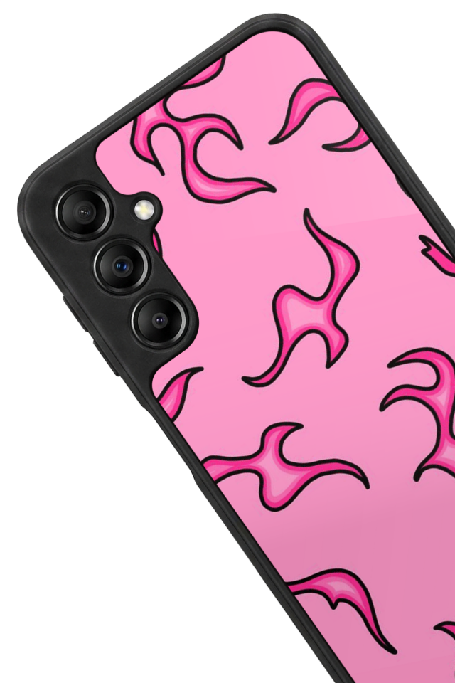 Samsung Galaxy A14 Uyumlu Retro Flame Patterns Tasarımlı Glossy Premium Kılıf