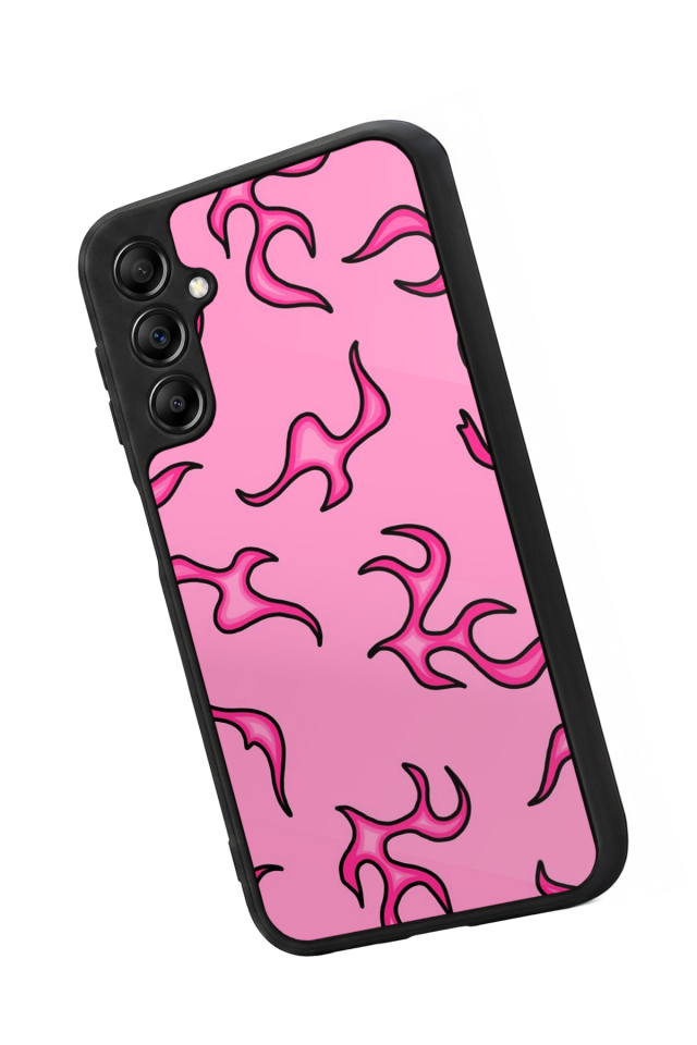 Samsung Galaxy A14 Uyumlu Retro Flame Patterns Tasarımlı Glossy Premium Kılıf