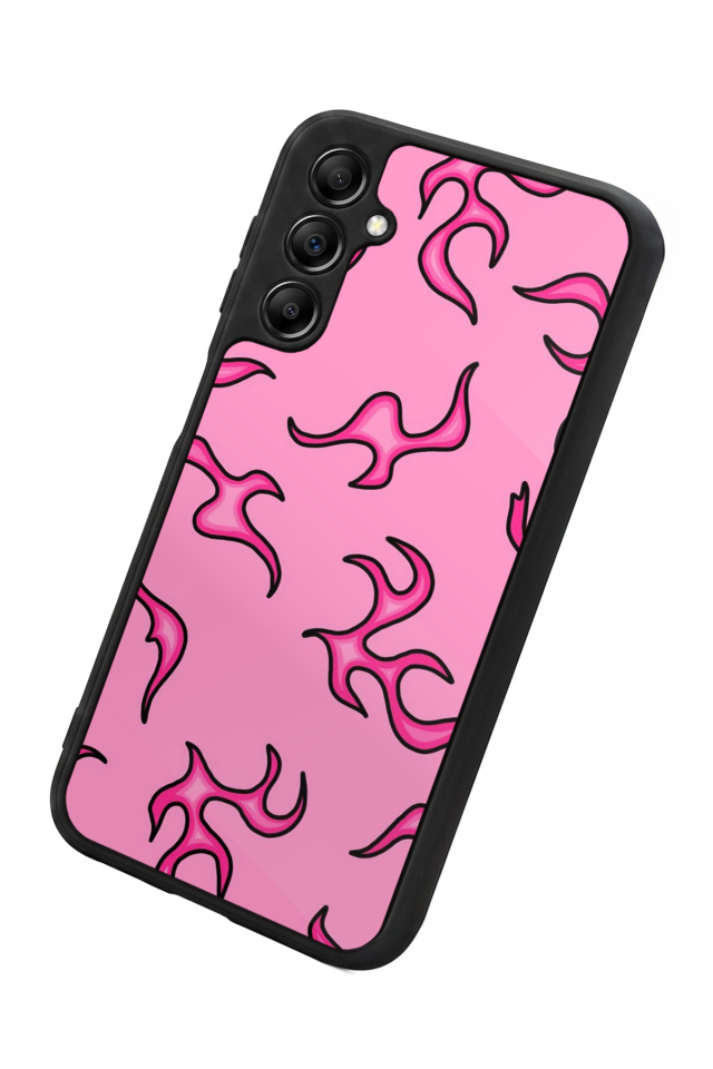 Samsung Galaxy A14 Uyumlu Retro Flame Patterns Tasarımlı Glossy Premium Kılıf