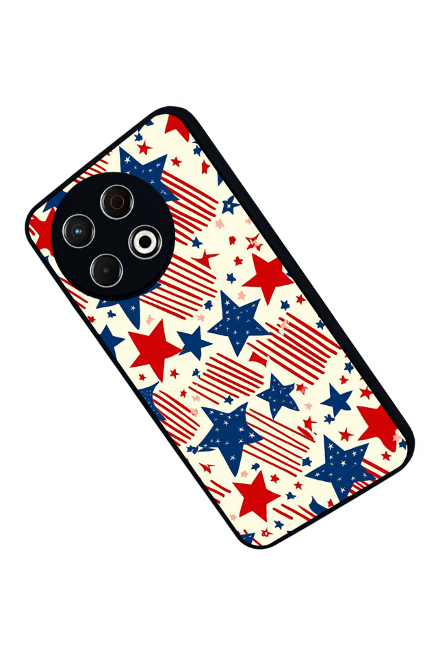 Tecno Spark 30 Pro Uyumlu Retro Yildizlar Tasarımlı Glossy Premium Kılıf