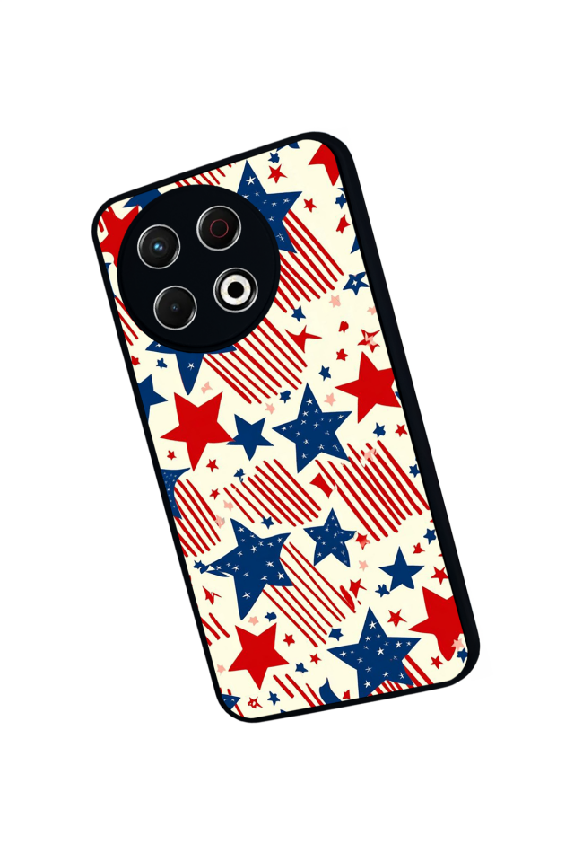 Tecno Spark 30 Pro Uyumlu Retro Yildizlar Tasarımlı Glossy Premium Kılıf