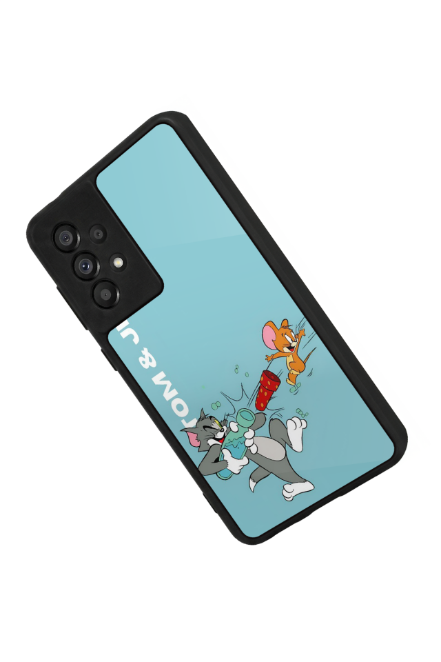 Samsung Galaxy A73 Uyumlu Tom And Jerry Tasarımlı Glossy Premium Kılıf