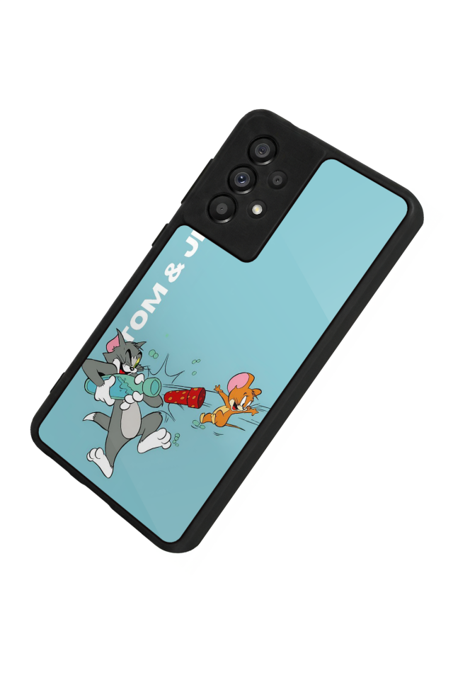 Samsung Galaxy A73 Uyumlu Tom And Jerry Tasarımlı Glossy Premium Kılıf