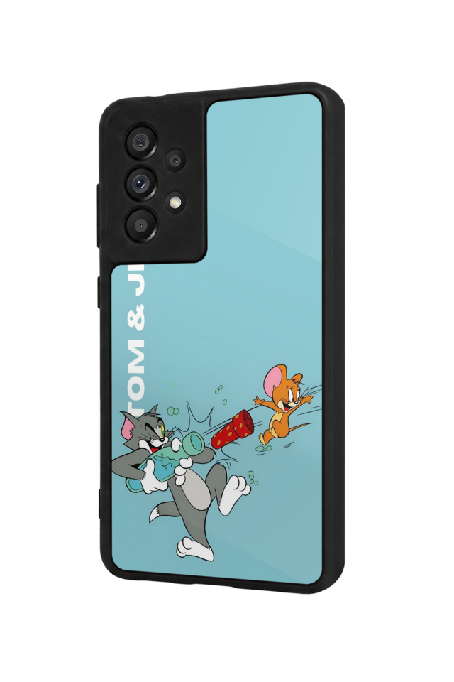 Samsung Galaxy A73 Uyumlu Tom And Jerry Tasarımlı Glossy Premium Kılıf