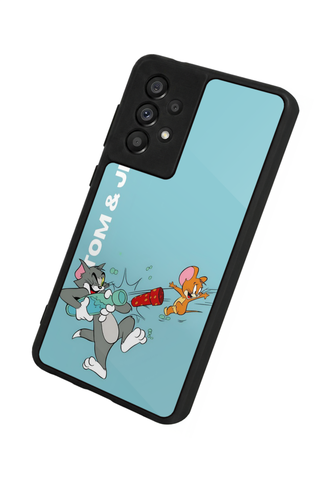 Samsung Galaxy A73 Uyumlu Tom And Jerry Tasarımlı Glossy Premium Kılıf