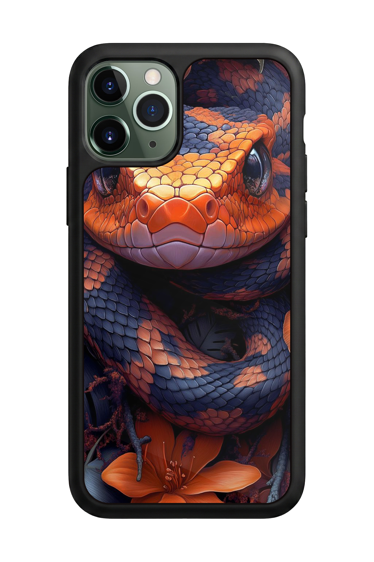 iPhone 11 Pro Max Uyumlu Yılan Tasarımlı Glossy Premium Kılıf