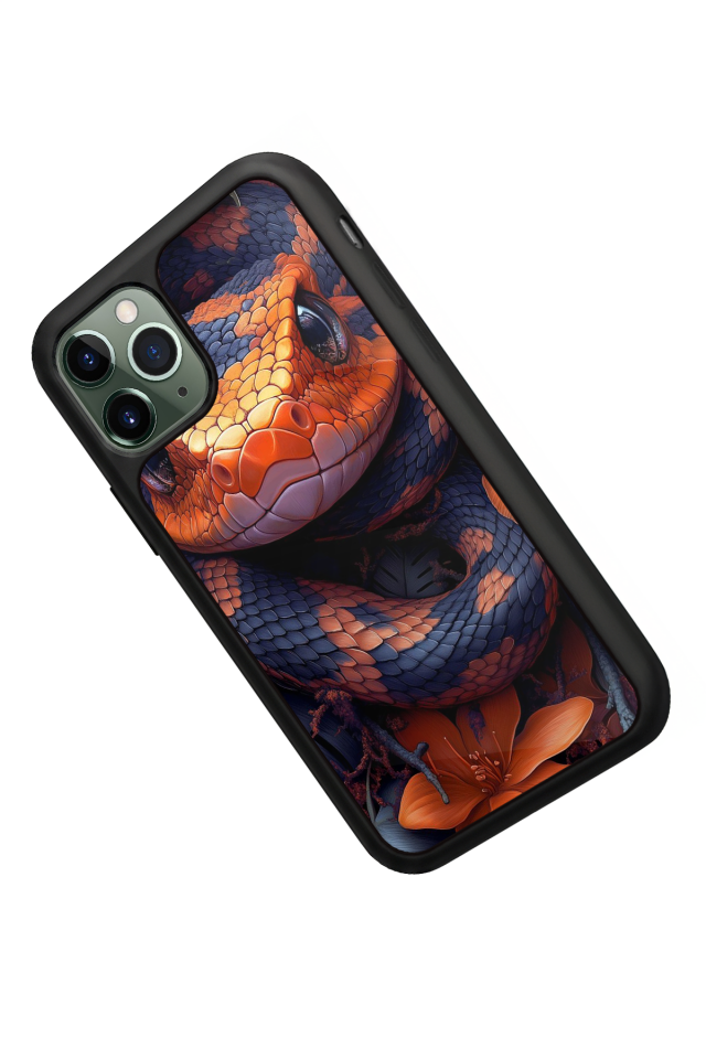 iPhone 11 Pro Max Uyumlu Yılan Tasarımlı Glossy Premium Kılıf