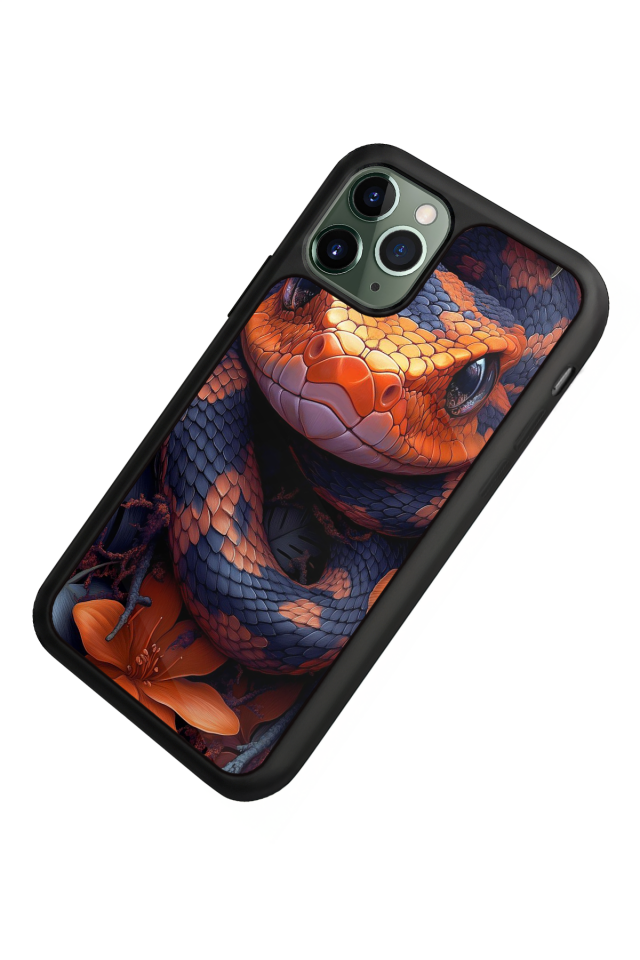 iPhone 11 Pro Max Uyumlu Yılan Tasarımlı Glossy Premium Kılıf