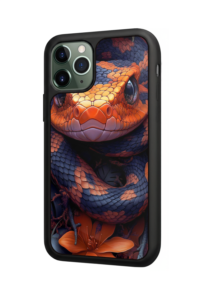 iPhone 11 Pro Max Uyumlu Yılan Tasarımlı Glossy Premium Kılıf
