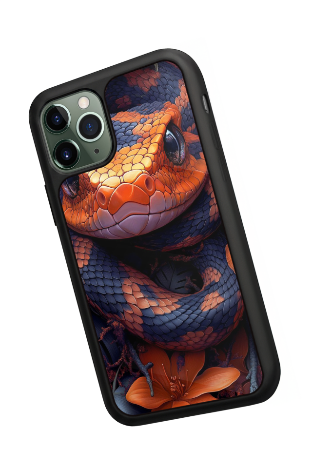 iPhone 11 Pro Max Uyumlu Yılan Tasarımlı Glossy Premium Kılıf