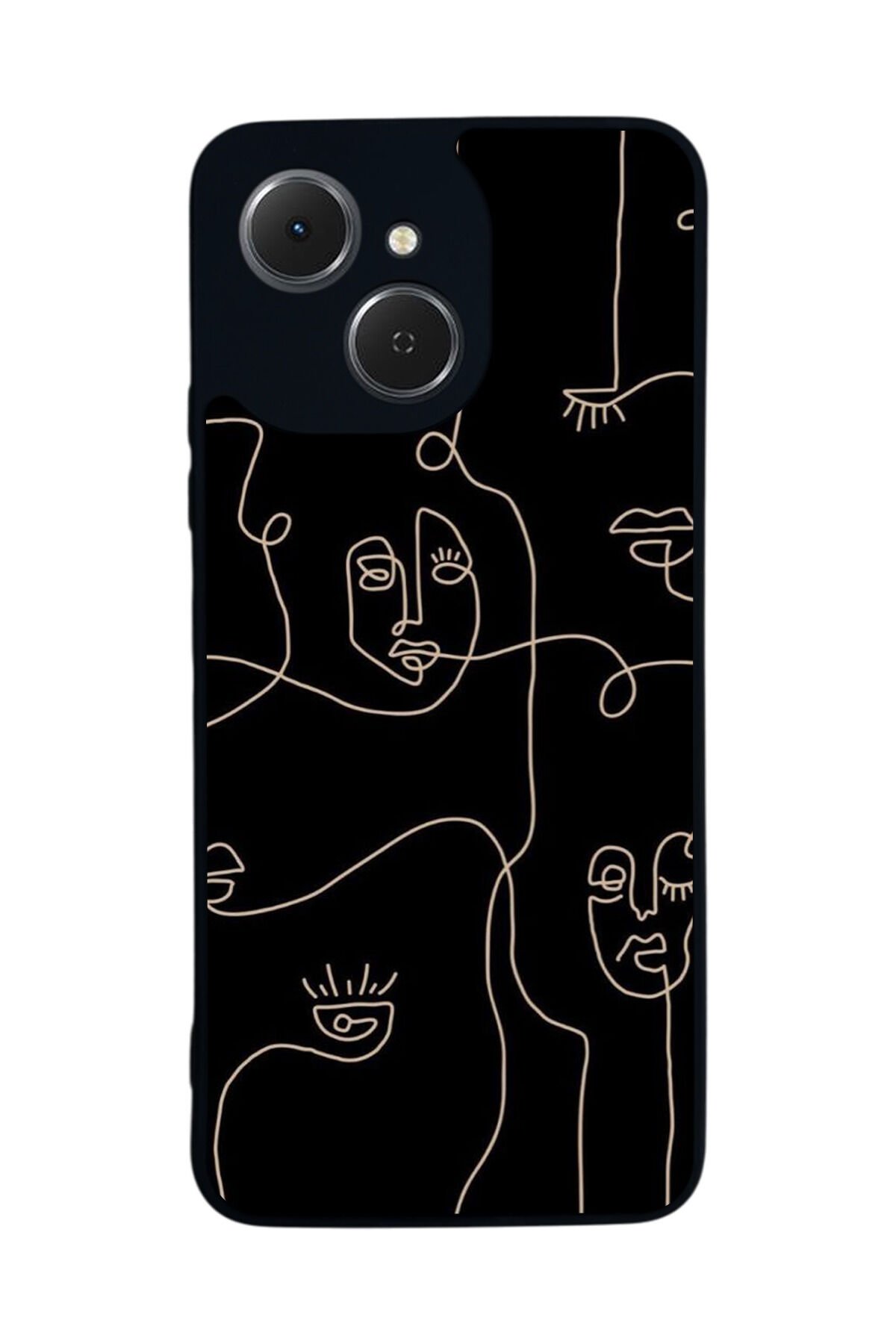 Tecno Spark 40C Uyumlu Line Art Tasarımlı Glossy Premium Kılıf