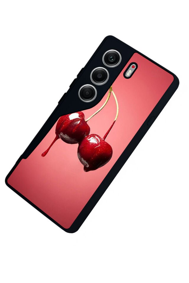 Tecno Camon 40 Uyumlu Kiraz Tasarımlı Glossy Premium Kılıf