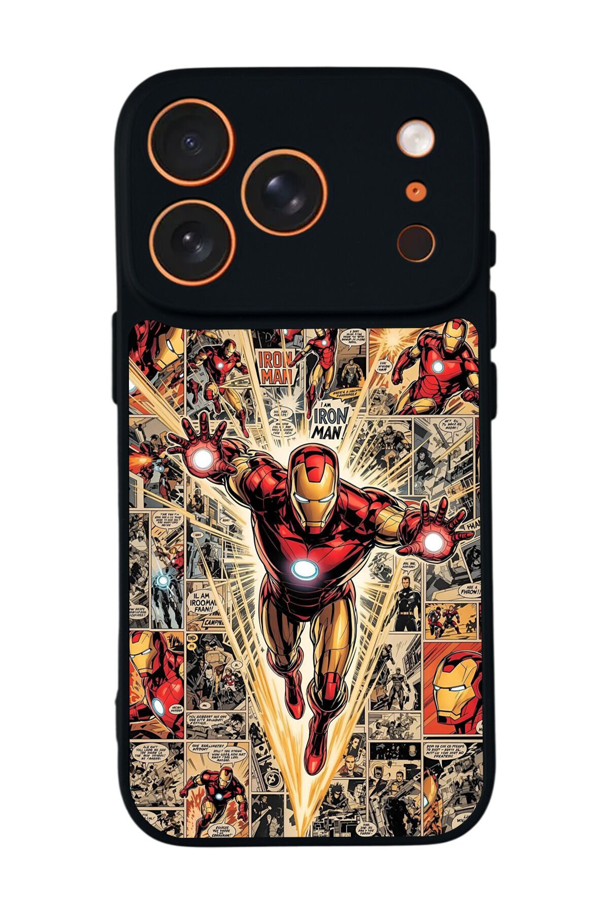 iPhone 17 Pro Uyumlu Iron Man ( Demir Adam ) Tasarımlı Glossy Premium Kılıf